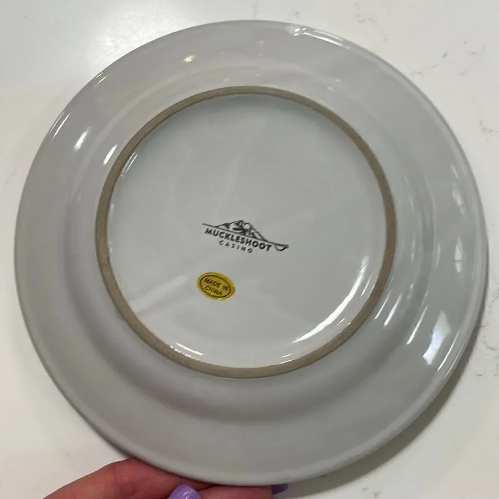 Pacific Northwest Woodland decorative plate set.  Muckleshoot Casino. Set of 4.